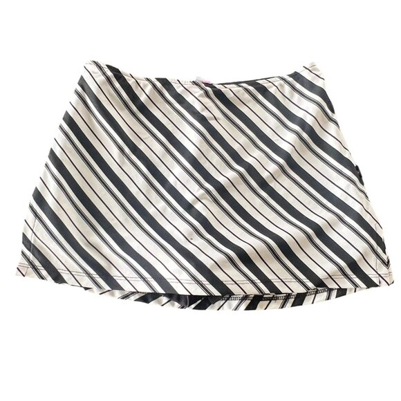 Vintage 90s / Y2K | Hot Kiss | Black and White Striped | Mini Skirt - Picture 1 of 9